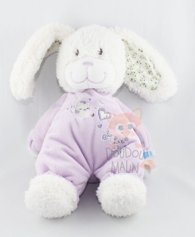  lapin violet blanc coeur love oiseau 